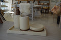 KIT BANDEJA, DISPENSER Y PORTA CEPILLO TRAVERTINO BEIGE